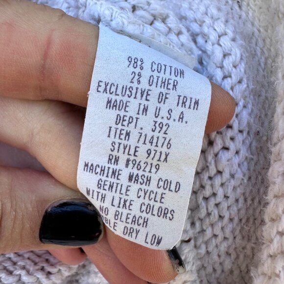 Vintage Off-White Mock Neck Sweater Womens 3X Cotton Blend Knit Made In USA Rust - Picture 2 of 9